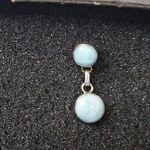 Elegant LARIMAR Silver and Blue Drop Earrings